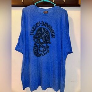 Harley-Davidson Blue 'Live to Ride' Tee Size 3XL